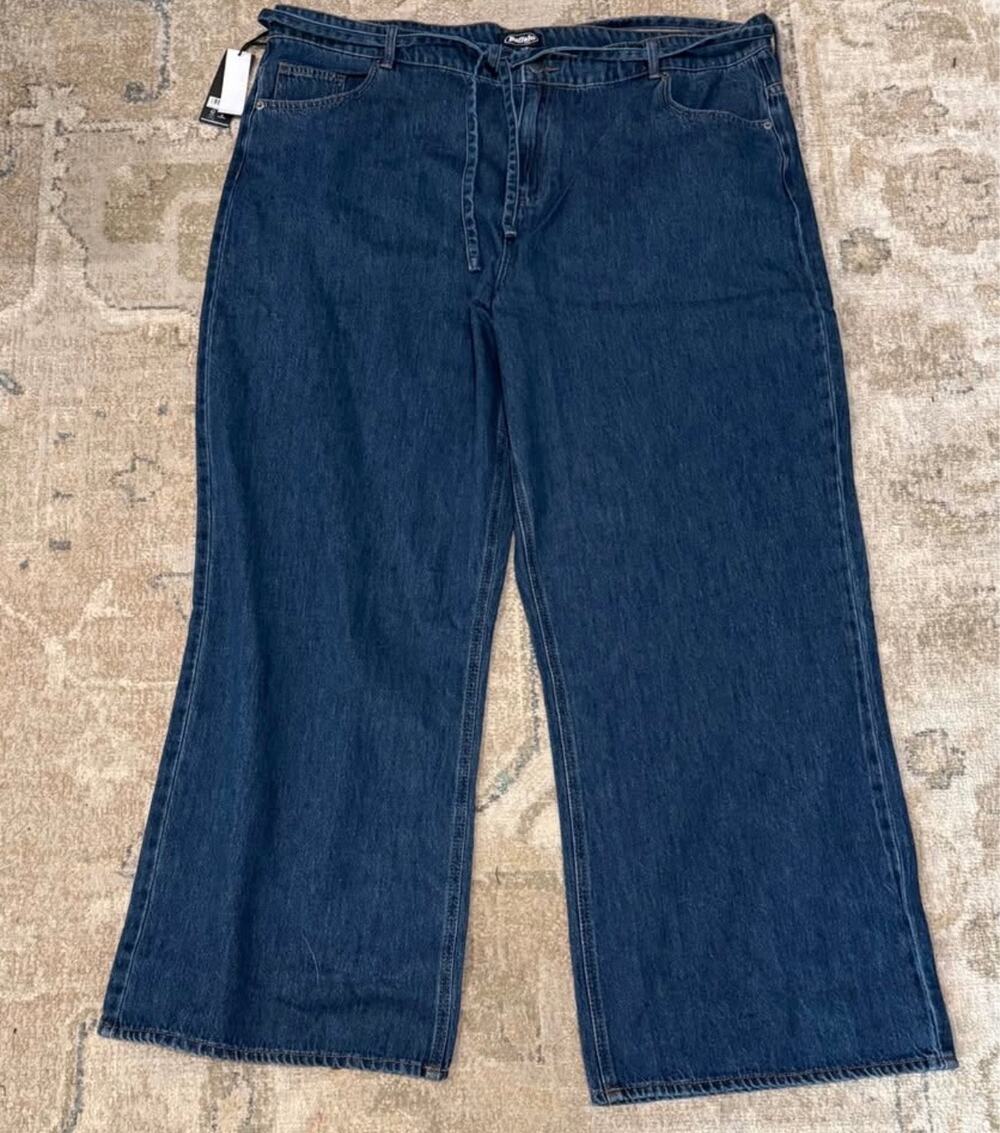 Buffalo Belted Wide Leg Jeans in Dark Medium Wash - Womens Size 20 NEW NWT